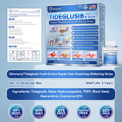 𝐆𝗹𝐢𝙢𝙢𝐞𝐫𝗹𝙮® 𝐓𝐢𝐝𝙚𝐠𝗜𝐮𝐬𝐢𝐛 𝐓𝐨𝐨𝐭𝐡 & 𝐆𝐮𝐦 𝐑𝐞𝐩𝐚𝐢𝐫 𝐌𝐢𝐜𝐫𝐨𝐧𝐞𝐞𝐝𝗜𝐞 𝐏𝐚𝐭𝐜𝐡 | 🦷𝐀𝐝𝐯𝐚𝐧𝐜𝐞𝐝 𝐒𝐭𝐞𝐦-𝐂𝐞𝐥𝐥 𝐀𝐜𝐭𝐢𝐯𝐚𝐭𝐢𝐨𝐧 𝐓𝐞𝐞𝐭𝐡 𝐒𝐭𝐫𝐢𝐩𝐬❄️(𝐑𝐞𝐛𝐮𝐢𝐥𝐝 𝐄𝐧𝐚𝐦𝐞𝐥 & 𝐃𝐞𝐧𝐭𝐢𝐧 • 𝐒𝐭𝐫𝐞𝐧𝐠𝐭𝐡𝐞𝐧 𝐆𝐮𝐦𝐬 • 𝐄𝐫𝐚𝐝𝐢𝐜𝐚𝐭𝐞 𝐓𝐚𝐫𝐭𝐚𝐫 & 𝐎𝐝𝐨𝐫 • 𝐒𝐭𝐨𝐩 𝐓𝐨𝐨𝐭𝐡 𝐒𝐞𝐧𝐬𝐢𝐭𝐢𝐯𝐢𝐭𝐲)