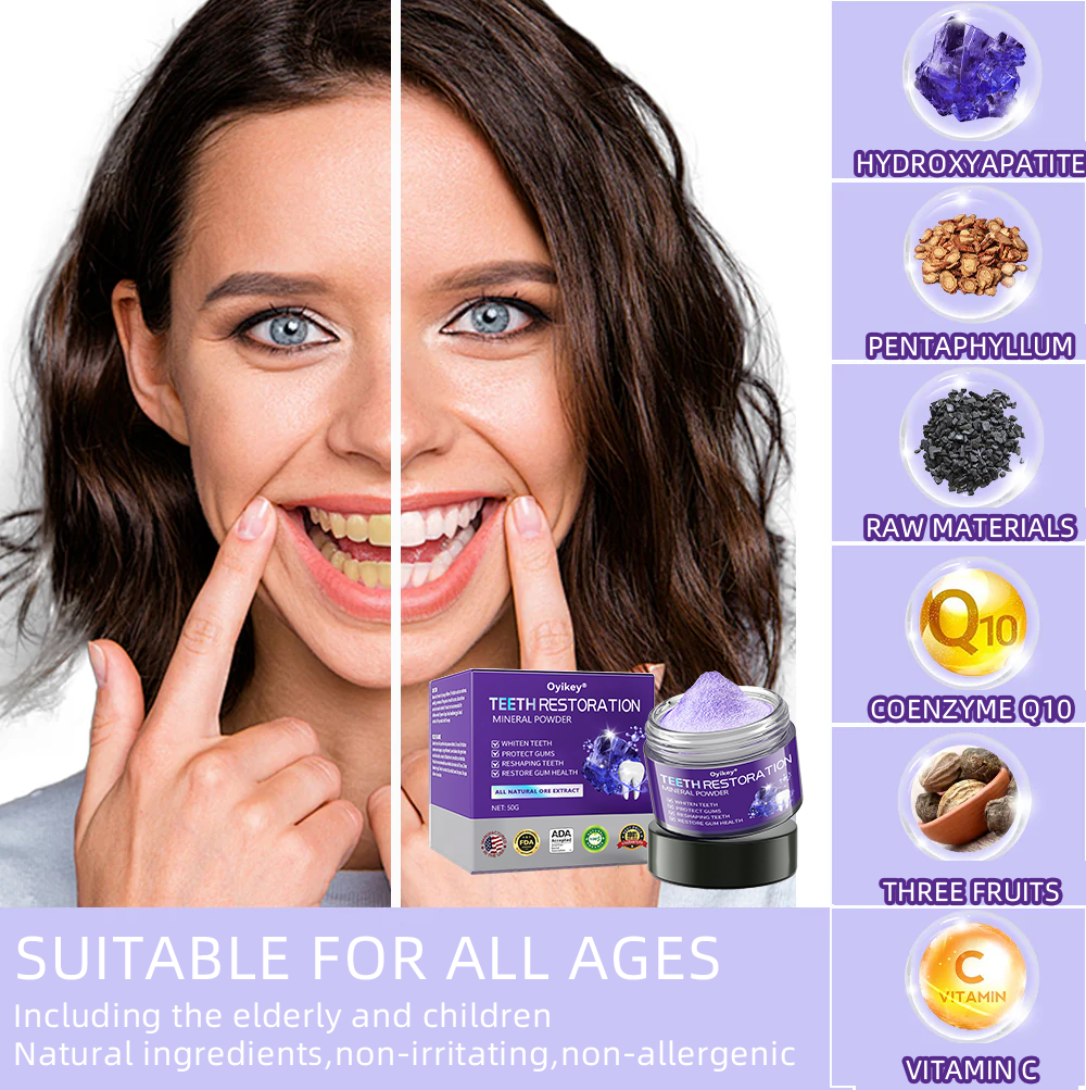 Oyikey® Teeth Restoration Mineral Powder👩‍⚕️Recommended by the dentisit🎉𝗟𝗶𝗺𝗶𝘁𝗲𝗱 𝘁𝗶𝗺𝗲 𝘀𝗽𝗲𝗰𝗶𝗮𝗹🔥