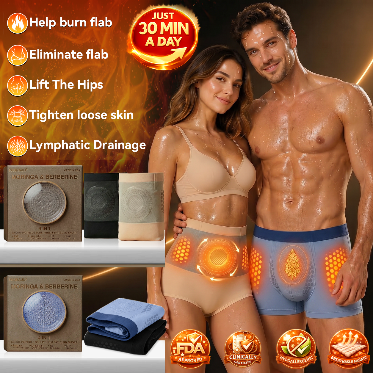 𝐎𝐟𝐟𝐢𝐜𝐢𝐚𝐥 𝐁𝐫𝐚𝐧𝐝 𝐒𝐭𝐨𝐫𝐞 | 🔷𝐏𝐀𝐔𝐑𝐀𝐉𝐔® 𝟐𝟎𝟐𝟔 𝐌𝐨𝐫𝐢𝐧𝐠𝐚 & 𝐁𝐞𝐫𝐛𝐞𝐫𝐢𝐧𝐞 𝟒-𝐈𝐧-𝟏 𝐌𝐢𝐜𝐫𝐨-𝐏𝐚𝐫𝐭𝐢𝐜𝐥𝐞 𝐒𝐜𝐮𝐥𝐩𝐭𝐢𝐧𝐠 & 𝐅𝐚𝐭-𝐁𝐮𝐫𝐧 𝐒𝐡𝐨𝐫𝐭𝐬⚜️(Women + Men with Enhanced Male Vitality Blend)
